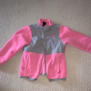Pink fleece north face denali